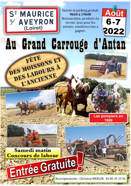 Afiche Le Grand Carrouge d'Antan 6 et 7 Août ST MAURICE SUR AVEYRON (45) France 