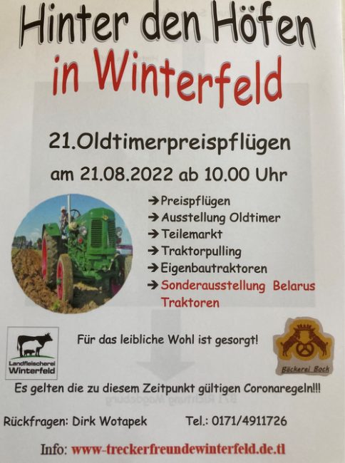 Hinter der Hofen in Winterfeld Oldtimerpreispflugen 2022